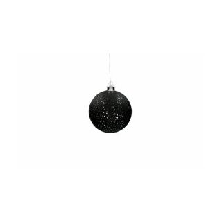 Pomax - NORI - Licht-Kugel schwarz, Glas (LED/batteriebetrieben) mit Lichterkette (D=12cm) | Lieferzeit ca 2 Wochen