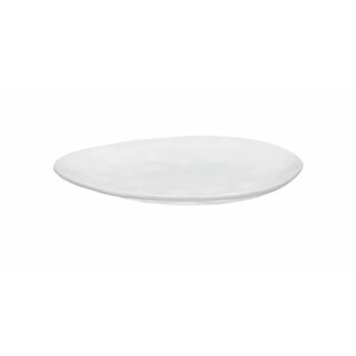 Pomax PORCELINO WHITE - Brotteller - oval - Porzellan - L 16 x B 13 x H 1 cm - wei&szlig;