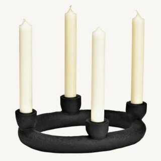 Kerzenhalter f&uuml;r 4 Kerzen aus Poly - schwarz