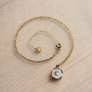 Feine Halskette aus Edelstahl mit Mond - Perle/Gold (39,5...