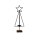 Kerzenständer Tanne mit Stern M, Metall, Mangoholz, schwarz, natur, ca. 18.0x18.0x50.0cm