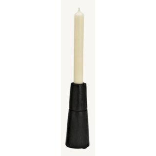 Kerzenhalter aus Mangoholz - schwarz 15 x 6cm