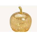 Apfel aus Glas mit Licht 40er LED Gold  27x30x27cm