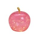 Apfel mit 30er LED, mit Timer, aus Glas Pink/Rosa (B/H/T)...