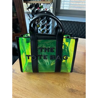 Durchsichtige Tasche - The Tote Bag in Neon Gelb durchsichtig mit langem Riemen