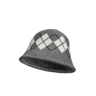 Tolle Mütze - Toller Hut mit Muster - Grau