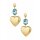 Ohrringe Herz mit Stein - gold/blauer Edelstahl