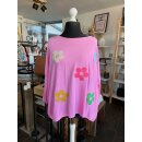 T-Shirt Blumen- Hochwertiger Dünner Pullover - pink ( A bis A 80 cm )