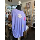 T-Shirt Blumen- Hochwertiger Dünner Pullover - lila...