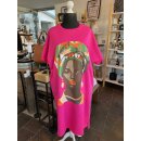 Sommerliches Kleid mit Aufdruck und Pailetten - PINK - Mama Afrika  Aufdruck (A bis A 80cm ) Passt 42/44 - 56/58