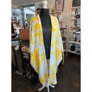 Sommerlicher Kimono - Mit Aufdruck aus Leinen - GELB - ( A bis A 110 cm ) Passt bis Grösse 60/62