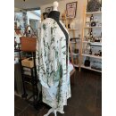 Sommerlicher Kimono - Mit Aufdruck aus Leinen - OLIVE - ( A bis A 110 cm ) Passt bis Grösse 60/62