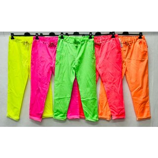 Stretchige Sommerhose in tollen Neon Farben 44/46 - 54/56 Neon Grün