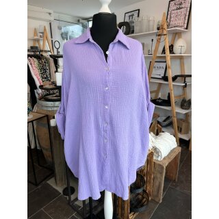 Musselin Bluse - Onesize 42/44 - 56/58 Flieder