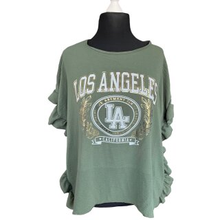 Shirt mit Aufdruck Los Angeles A bis A 70  Lang 70/80 - Tragbar 44 - 52 Grün