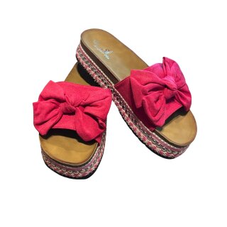 Sandale - super bequem mit Schleife Pink 41