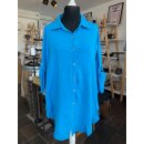 Musselin Bluse - Onesize 42/44 - 56/58 Blau