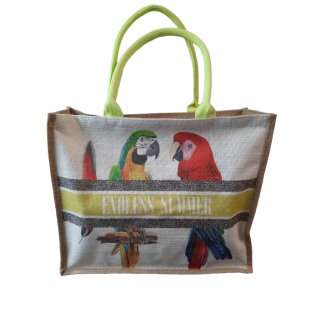 Tote Bag - Shopper 46 x 40 cm mit Vögeln 2 Papagei Sitzend Gelb