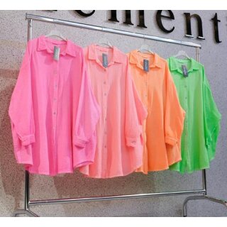 Neon Oversize Musselin Hemd