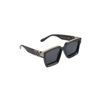 Elegante Sonnenbrille - passt perfekt zu jedem Style - Eisen Gestell Glas XXL Schwarz GOLD