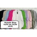 Musselin Bluse - Onesize 42/44 - 56/58 Blaugrau