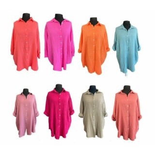 Musselin Bluse - Onesize 42/44 - 56/58 Braun