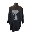 Stretch Longsleeve mit Strass - Snoopy onesize schwarz