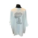 Stretch Longsleeve mit Strass - Snoopy onesize weiß