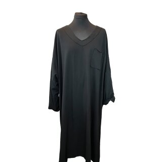 Langarmkleid mit Brusttasche - oversize schwarz