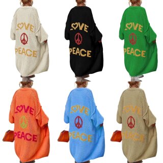 Strickmantel LOVE PEACE XXL