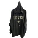 Langer Hoodie LOVER Schwarz