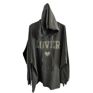 Langer Hoodie LOVER Grau