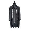 Lange Kapuzen Jacke Hoodie Schwarz