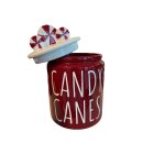 Weihnachtliche Keksdose Candy Canes - Rot - 21 x 13 cm