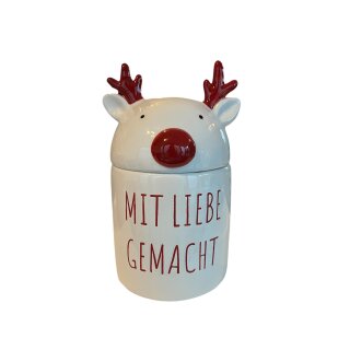 Weihnachtliche Keksdose - Elch "Mit Liebe gemacht"