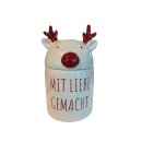 Weihnachtliche Keksdose - Elch "Mit Liebe gemacht"