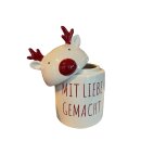 Weihnachtliche Keksdose - Elch "Mit Liebe gemacht"