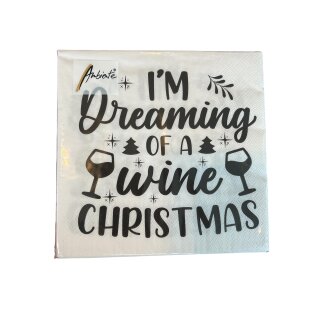 Weihnachts Servietten - 33 x 33 cm Im dreaming of a wine christmas