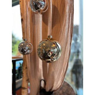 Leuchtkugel - Sterne Gold / Silber 12 cm