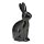 Hase aus Keramik - schwarz 8x16x6cm