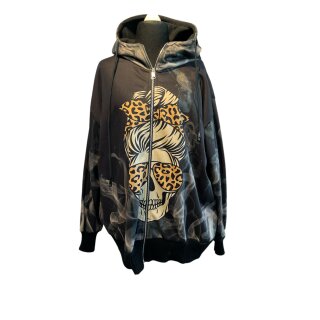 Zipper Hoodie mit Kaputze -Skull - Onesize (42/44 - 56/58)