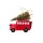 Weihnachtsanhänger - Rotes Auto mit Baum
