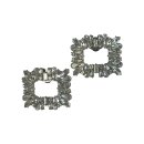 Schuhclips aus Perlen Steine gemixt Silber 5,2 x 6,5 cm