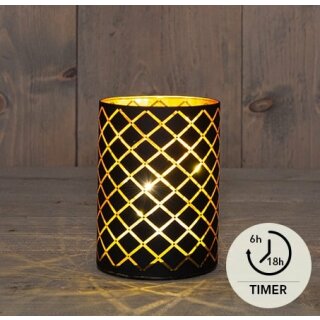 Glaszylinder Diamant - Matt Schwarz