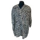 Musselinbluse mit Leomuster (bis 56/58) Schwarz