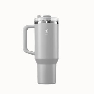 Isolier - Becher Big Cup 1,2l mit ausfahrbarem Trinkhalm - Jura grey