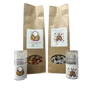 Biorausch - SET Hosen - und Handtaschengewürz - Praktisches Gewürz für die Handtasche 100 g + 80 g