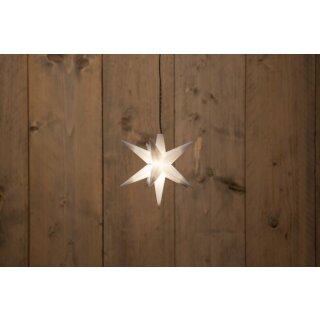 LED Stern 3D 12cm 1LED Batterie indoor 6/18Std.Timer - creme